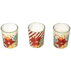 Lot de 3 photophores Flora Multicolore