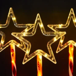 Lot de 5 piquets lumineux à piles 45 LED (H44 cm) Étoiles Candy Multicolore