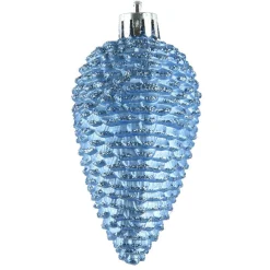 Lot de 6 pommes de pin à suspendre (H8 cm) Alpine Bleu ciel