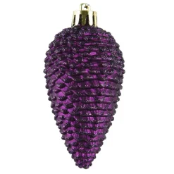 Lot de 6 pommes de pin à suspendre (H8 cm) Alpine figue