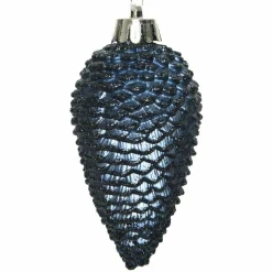 Lot de 6 pommes de pin à suspendre (H8 cm) Alpine Bleu nuit
