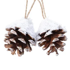Lot de 2 pommes de pin à suspendre (H6 cm) Pini Naturel