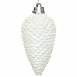 Lot de 6 pommes de pin à suspendre (H8 cm) Alpine Blanc
