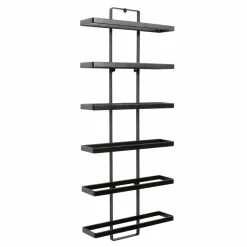 Lot de 2 porte-bouteilles muraux métal 12 emplacements (H139 cm) Léo Noir