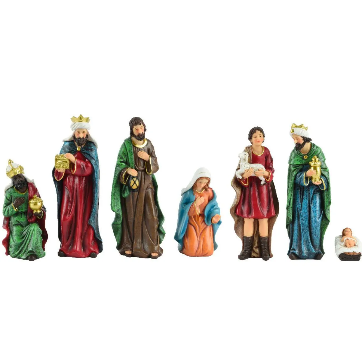 Lot de 7 santons (Hauteur 25 cm) d'Achille
