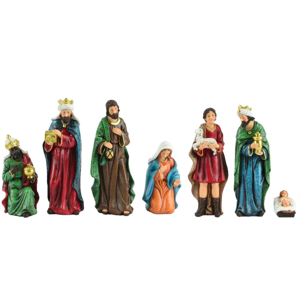Lot de 7 santons (Hauteur 12,50 cm) d'Achille