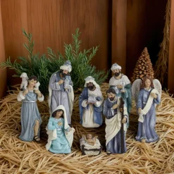 Lot de 8 santons (Hauteur 9 cm) de Clémence