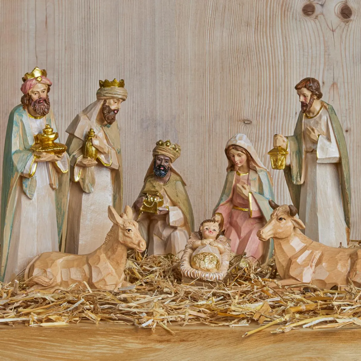 Lot de 8 santons (Hauteur 20 cm) de Gioia