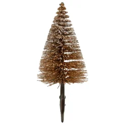 Lot de 4 sapins sur pince (H15 cm) Forêt enchantée Marron
