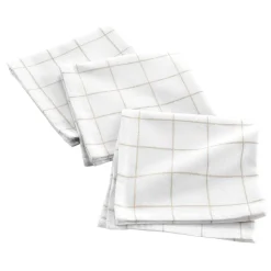 Lot de 3 serviettes coton (40 x 40 cm) Axel Blanc