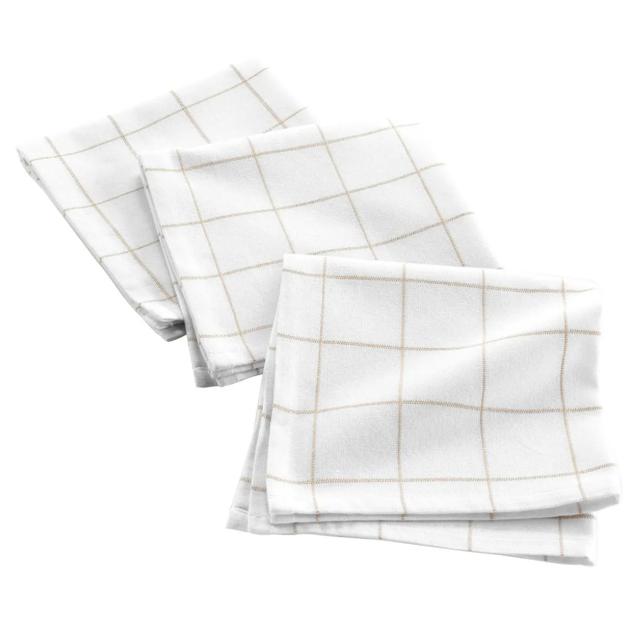 Lot de 3 serviettes coton (40 x 40 cm) Axel Blanc