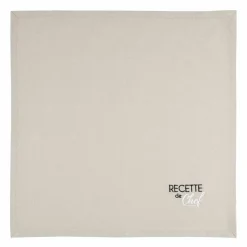 Lot de 2 serviettes coton (40 x 40 cm) Duo Beiges