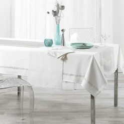 Lot de 3 serviettes coton (40 x 40 cm) Elegancia Argent