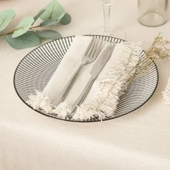 Lot de 2 serviettes coton (40 x 40 cm) Maha Blanches