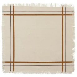 Lot de 2 serviettes coton (40 x 40 cm) Ray Beige