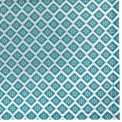 Lot de 4 serviettes coton (40 x 40 cm) Tika Bleu canard