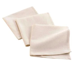 Lot de 3 serviettes en coton (40 x 40 cm) Serafine Ecru
