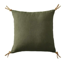 Lot de 3 serviettes lin lavé (40 x 40 cm) Louise Vert romarin