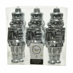 Lot de 3 soldats Casse-noisette à suspendre (H14 cm) Gédéon Argent