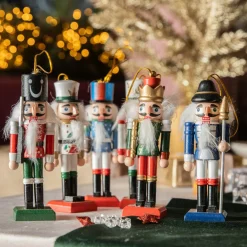 Lot de 6 soldats Casse-noisette à suspendre (H12 cm) Multicolore