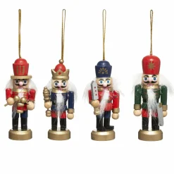 Lot de 4 soldats Casse noisette à suspendre (H8 cm) Multicolore