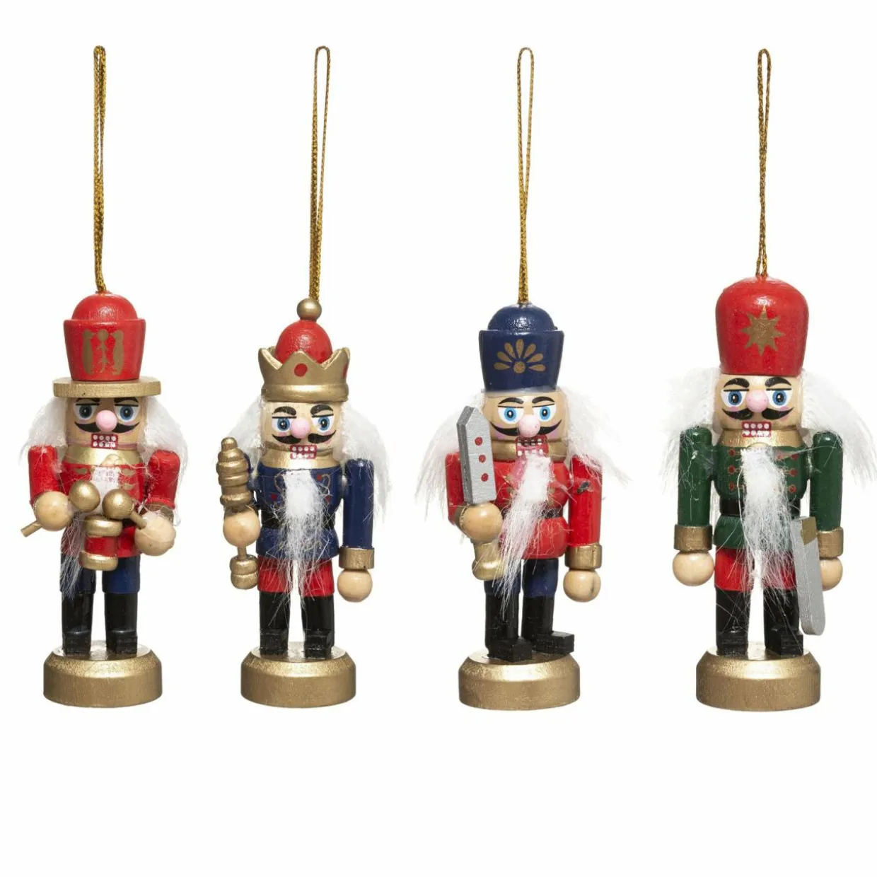 Lot de 4 soldats Casse noisette à suspendre (H8 cm) Multicolore
