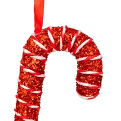 Lot de 10 sucres d'orge (H21 cm) Sucreries festives Rouge et Blanc