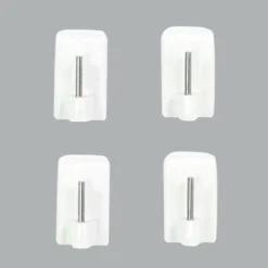 Lot de 4 supports adhésifs spécial PVC Blanc