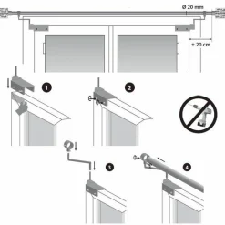 Lot de 2 supports Fix'vit (L180 - D20 mm) Argent