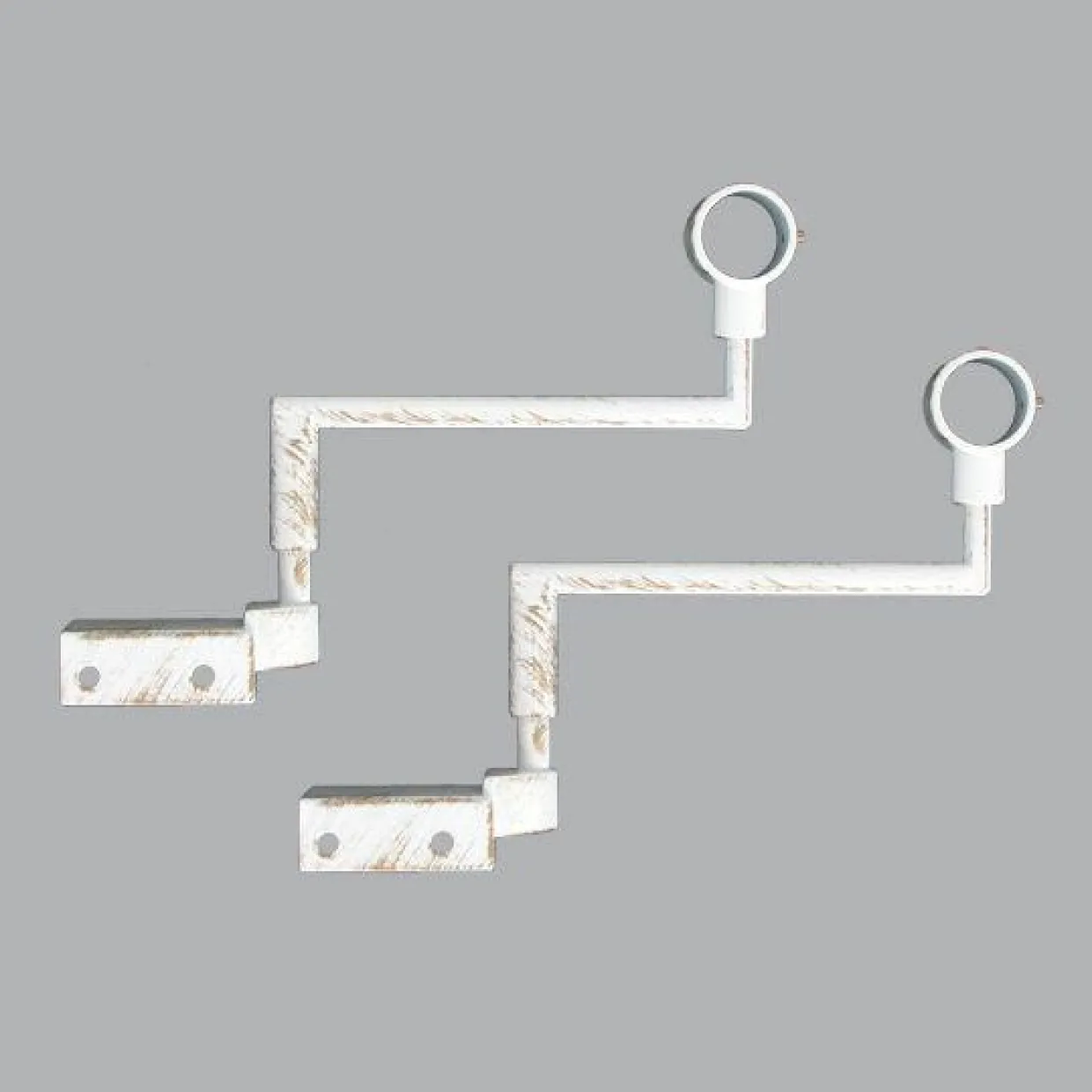 Lot de 2 supports Fix'vit (L180 - D20 mm) Blanc