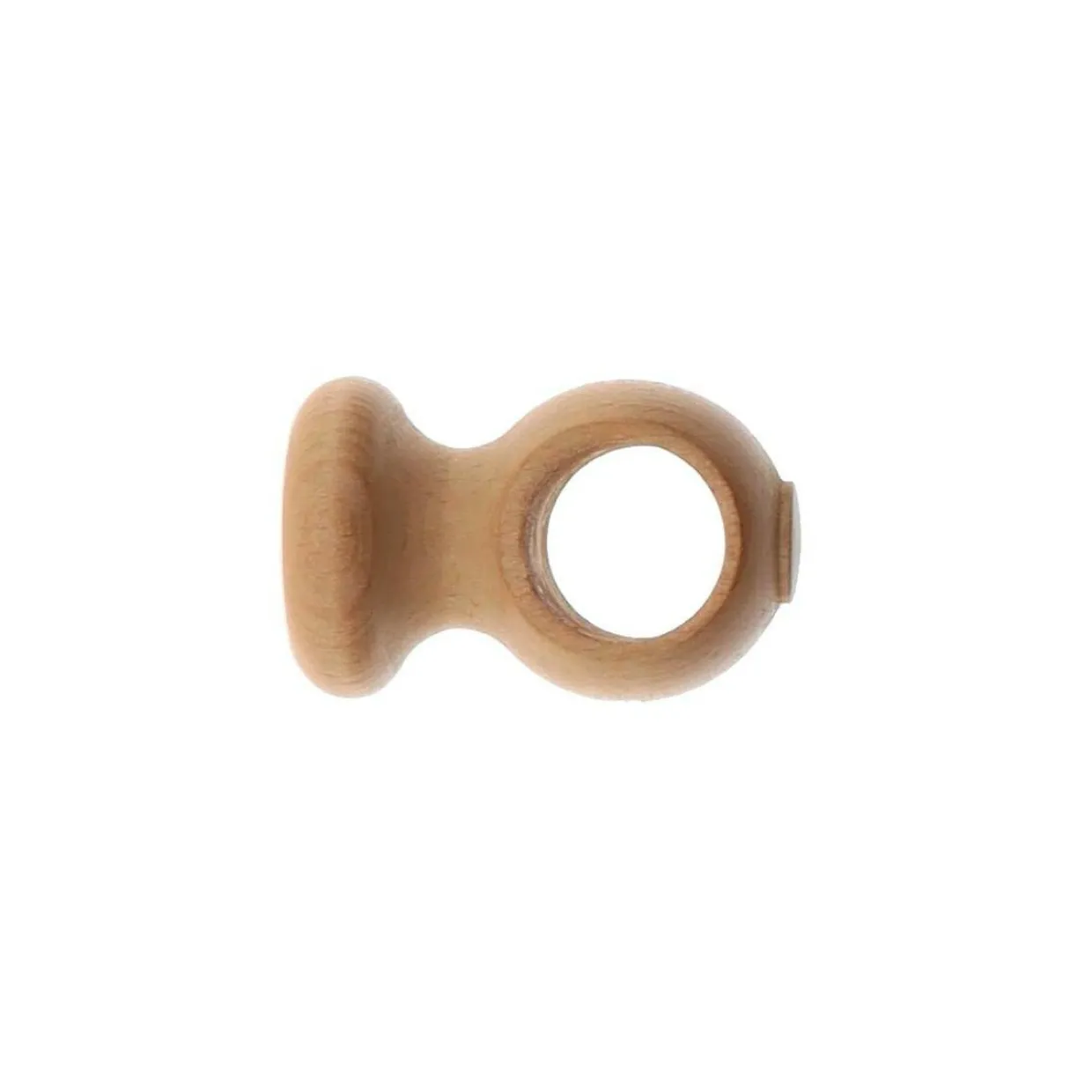 Lot de 2 supports plafond tringle bois (L5 cm / D28 mm) Nils Beige Vernis
