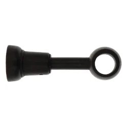 Lot de 2 supports tringle extensible bois (L140 - 160 cm/ D28 mm) Nils Noir mat