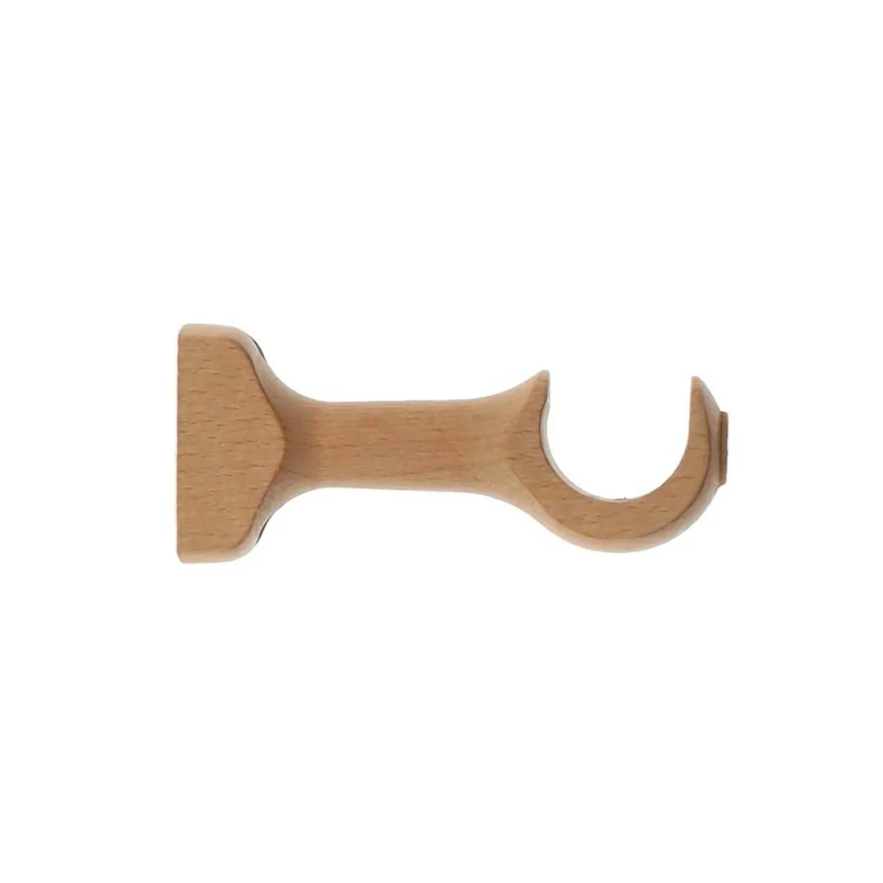 Lot de 2 supports tringle fixe bois (L11.5 cm/ D28 mm) Nils gouttière Beige Vernis