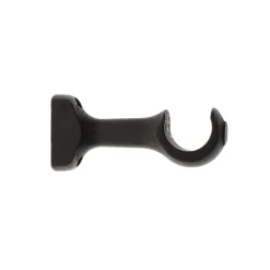 Lot de 2 supports tringle fixe bois (L11.5 cm/ D28 mm) Nils gouttière Noir mat
