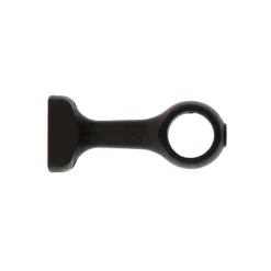 Lot de 2 supports tringle fixe bois (L115 / D28 mm) Nils Noir mat