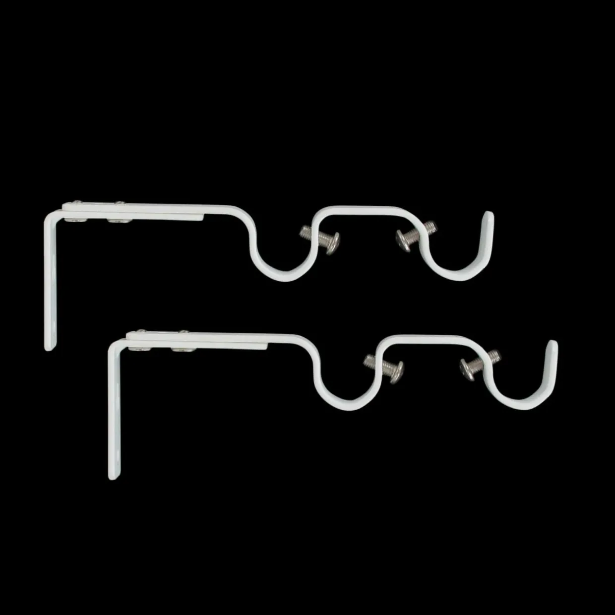 Lot de 2 supports tringles doubles extensibles (L165 - L190 / D20 mm) Jim gouttière Blanc mat
