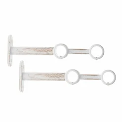 Lot de 2 supports tringles doubles extensibles (L150 / D20) Jim Blanc et or