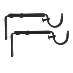 Lot de 2 supports tringles extensibles (L110 - L150 / D20 mm) Jim gouttière Noir mat