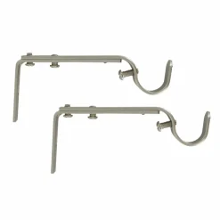 Lot de 2 supports tringles extensibles (L110 - L150/ D20 mm) Jim gouttière Argent