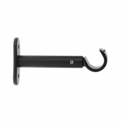 Lot de 2 supports tringles fixes (L90 / D20 mm) Jim gouttière Noir mat