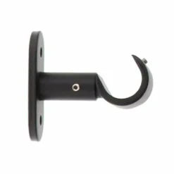 Lot de 2 supports tringles fixes (L50 / D20 mm) Jim gouttière Noir mat