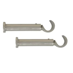 Lot de 2 supports tringles (L90 / D20 mm) Jim gouttière Argent mat