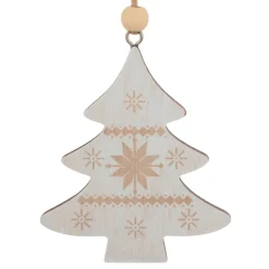 Lot de 2 suspensions en bois (H8 cm) Duo Savoyard Blanc et Rouge