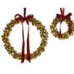 Lot de 2 suspensions en métal (D25 cm) Couronne et velours Or