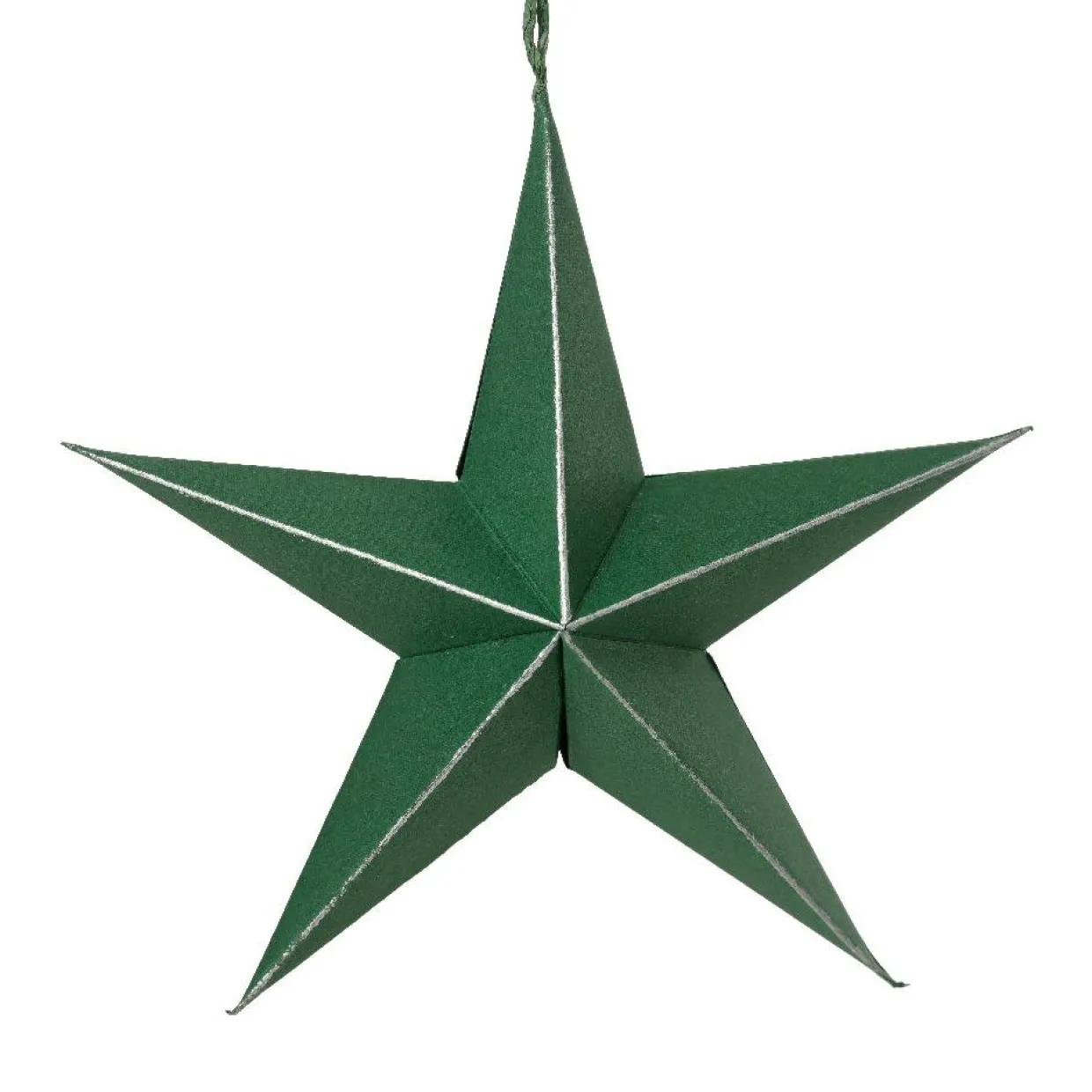 Lot de 4 suspensions en papier (D15 cm) Astre de Papier Vert romarin