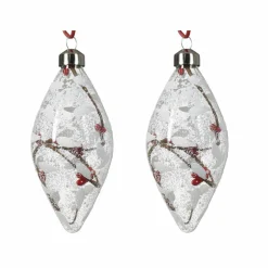 Lot de 2 suspensions en verre (H13 cm) Branches Transparent