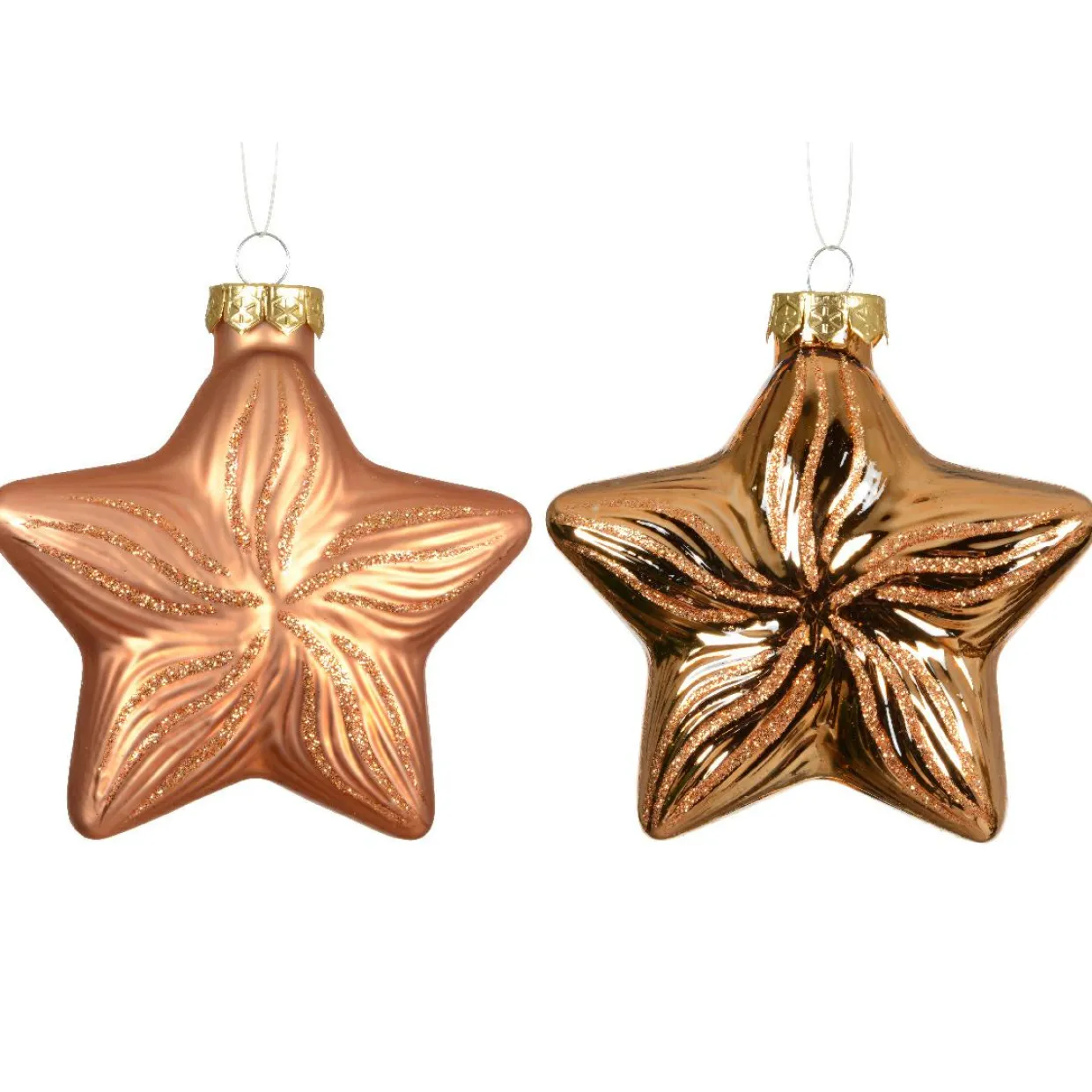 Lot de 2 suspensions en verre (H10 cm) Étoiles Céleste Cognac