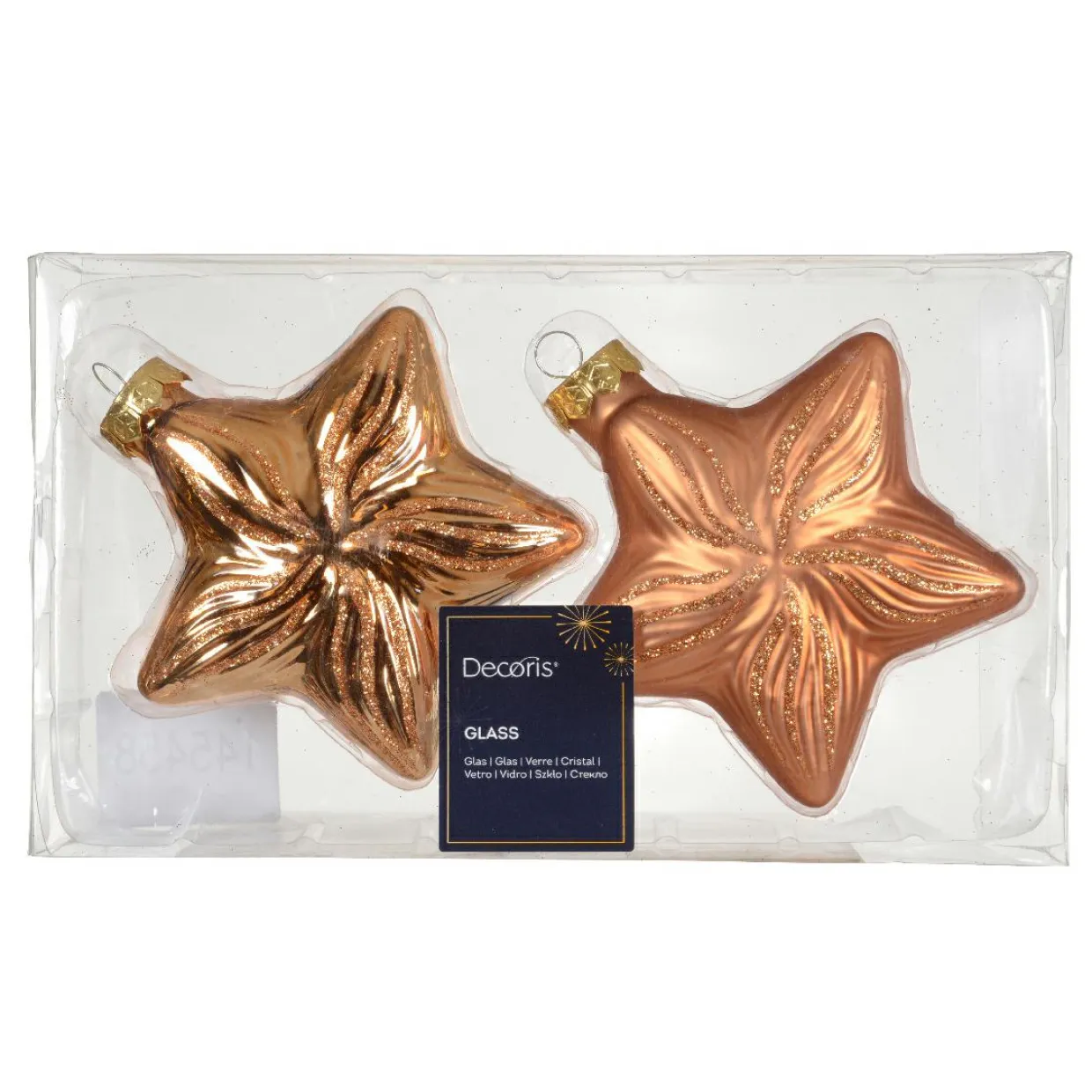 Lot de 2 suspensions en verre (H10 cm) Étoiles Céleste Cognac