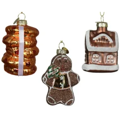 Lot de 3 suspensions en verre (H11 cm) Délices de Noël