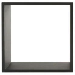 Lot de 3 étagères bois (H15-20-25 cm) Cube Noir